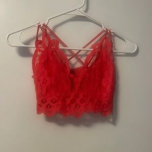 Free People Coral Pink Bralette, Size Small, New